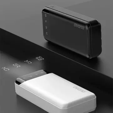 Dudao prostorná powerbanka se 3 vestavěnými kabely 20000mAh USB Type C micro USB Lightning černá (Dudao K6Pro)