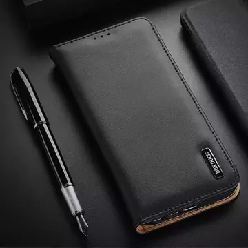 Dux Ducis Hivo Leather Flip Cover Originální kožená peněženka na karty a dokumenty Samsung Galaxy S22 Ultra Black