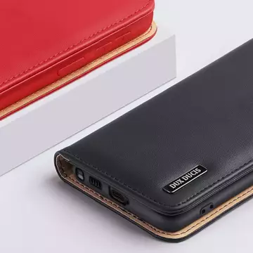 Dux Ducis Hivo Leather Flip Cover Originální kožená peněženka na karty a dokumenty Samsung Galaxy S22 Ultra Black