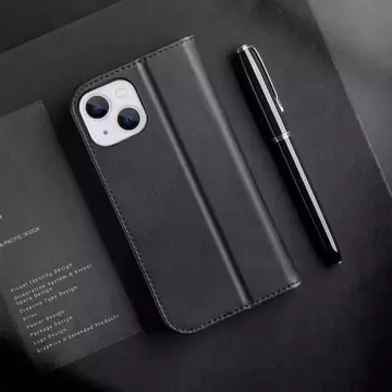 Dux Ducis Hivo Leather Flip Cover Originální kožená peněženka na karty a dokumenty iPhone 14 Black