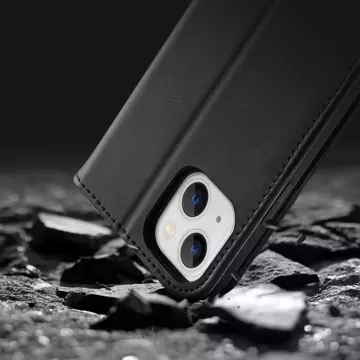 Dux Ducis Hivo Leather Flip Cover Originální kožená peněženka na karty a dokumenty iPhone 14 Black