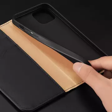 Dux Ducis Hivo Leather Flip Cover Originální kožená peněženka na karty a dokumenty iPhone 14 Black