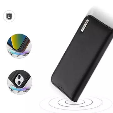 Dux Ducis Hivo Leather Flip Cover Originální kožená peněženka na karty a dokumenty iPhone 14 Black