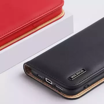 Dux Ducis Hivo Leather Flip Cover Originální kožená peněženka na karty a dokumenty iPhone 14 Pro Max Red