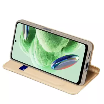 Dux Ducis Skin Pro Case pro Xiaomi Redmi Note 12 5G / Poco X5 5G Cover Flip Card Wallet Stand Gold