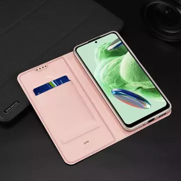 Dux Ducis Skin Pro Case pro Xiaomi Redmi Note 12 Pro / Poco X5 Pro 5G Cover Flip Card Wallet Stand Pink