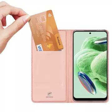 Dux Ducis Skin Pro Case pro Xiaomi Redmi Note 12 Pro / Poco X5 Pro 5G Cover Flip Card Wallet Stand Pink