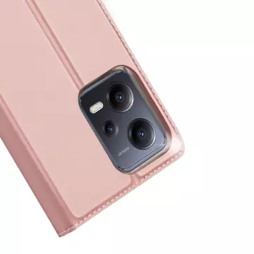 Dux Ducis Skin Pro Case pro Xiaomi Redmi Note 12 Pro / Poco X5 Pro 5G Cover Flip Card Wallet Stand Pink