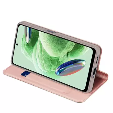 Dux Ducis Skin Pro Case pro Xiaomi Redmi Note 12 Pro / Poco X5 Pro 5G Cover Flip Card Wallet Stand Pink