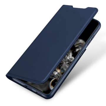 Dux Ducis Skin Pro Flip Ochranné pouzdro Kožené pro Samsung Galaxy S21 Plus 5G Navy Blue Glass