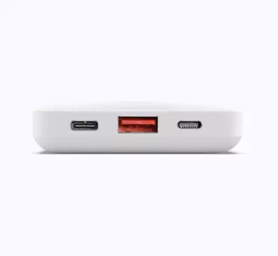 Duzzona magnetická powerbanka 10000 mAh s funkcí bezdrátového nabíjení (MagSafe, Qi) USB-A / USB-C 22,5W bílá (W5)