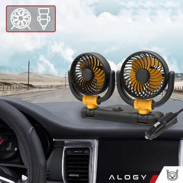 Dvojitý automobilový ventilátor do kokpitu, nastavitelný, tichý, do zapalovače cigaret pro Alogy Car 12V Black