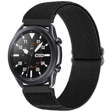 Elastický řemínek Univerzální Nylon Alogy Nylon Smartwatch pásek 20 mm černý