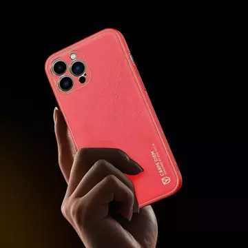 Elegantní pouzdro Dux Ducis Yolo z ekologické kůže pro Apple iPhone 13 Pro červené