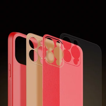 Elegantní pouzdro Dux Ducis Yolo z ekologické kůže pro Apple iPhone 13 Pro červené