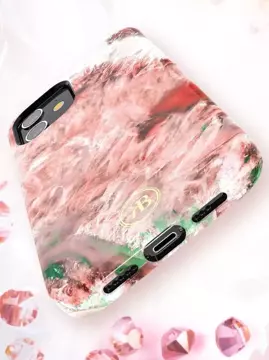 Elegantní pouzdro Kingxbar Agate Series potištěný kryt s achátovým iPhone 12 mini červený