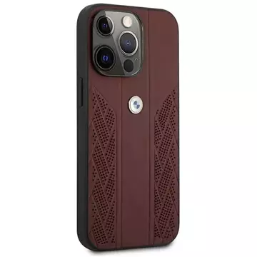 Etui BMW BMHCP13LRSPPR do Apple iPhone 13/ 13 Pro 6,1" pevné pouzdro Leather Curve Perforate