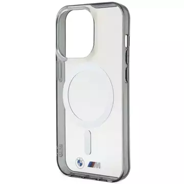 Etui BMW BMHMP14XHCRS pro iPhone 14 Pro Max 6,7" pevný obal Silver Ring MagSafe