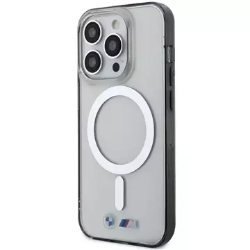 Etui BMW BMHMP14XHCRS pro iPhone 14 Pro Max 6,7" pevný obal Silver Ring MagSafe