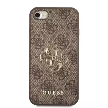 Etui Guess GUHCI84GMGBR pro Apple iPhone 7/8 SE 2020 / SE 2022 brązowy/hnědé pevné pouzdro 4G Big Metal Logo