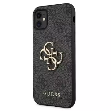 Etui Guess GUHCN614GMGGR pro iPhone 11 6,1" / Xr pevný obal 4G velké kovové logo