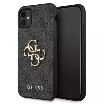 Etui Guess GUHCN614GMGGR pro iPhone 11 6,1" / Xr pevný obal 4G velké kovové logo