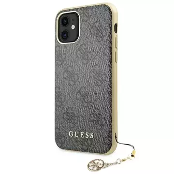 Etui Guess GUHCN61GF4GGR pro Apple iPhone 11 6,1" / Xr šedý/szary pevný obal 4G Charms Collection