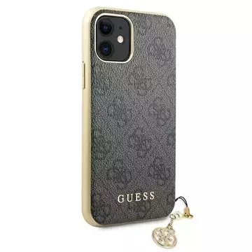 Etui Guess GUHCN61GF4GGR pro Apple iPhone 11 6,1" / Xr šedý/szary pevný obal 4G Charms Collection