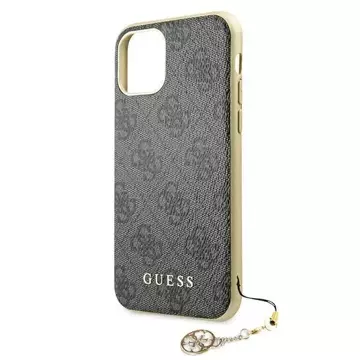 Etui Guess GUHCN61GF4GGR pro Apple iPhone 11 6,1" / Xr šedý/szary pevný obal 4G Charms Collection