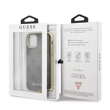 Etui Guess GUHCN61GF4GGR pro Apple iPhone 11 6,1" / Xr šedý/szary pevný obal 4G Charms Collection