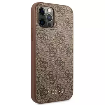 Etui Guess GUHCP12LG4GFBR pro iPhone 12 Pro Max 6,7" pevný obal 4G kovové zlaté logo