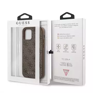 Etui Guess GUHCP12LG4GFBR pro iPhone 12 Pro Max 6,7" pevný obal 4G kovové zlaté logo