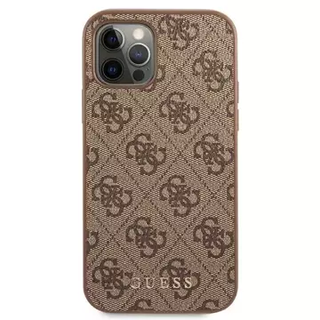 Etui Guess GUHCP12LG4GFBR pro iPhone 12 Pro Max 6,7" pevný obal 4G kovové zlaté logo