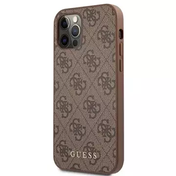 Etui Guess GUHCP12LG4GFBR pro iPhone 12 Pro Max 6,7" pevný obal 4G kovové zlaté logo