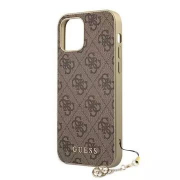 Etui Guess GUHCP12LGF4GBR pro iPhone 12 Pro Max 6,7" pevné pouzdro 4G Charms Collection brązowy/hnědé