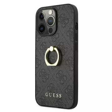 Etui Guess GUHCP13L4GMRGR pro Apple iPhone 13 Pro / 13 6,1" szary/grey hardcase 4G s kroužkovým stojánkem