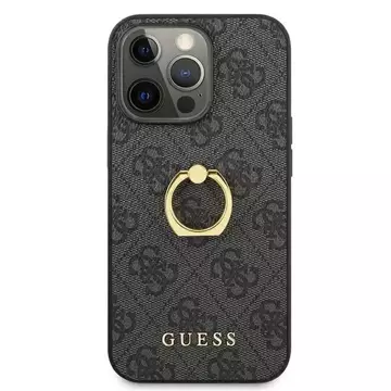 Etui Guess GUHCP13L4GMRGR pro Apple iPhone 13 Pro / 13 6,1" szary/grey hardcase 4G s kroužkovým stojánkem