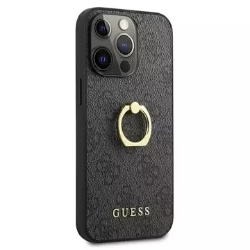 Etui Guess GUHCP13L4GMRGR pro Apple iPhone 13 Pro / 13 6,1" szary/grey hardcase 4G s kroužkovým stojánkem