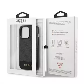 Etui Guess GUHCP13LG4GLGR pro Apple iPhone 13 Pro / 13 6,1" szary/grey hardcase 4G Stripe Collection