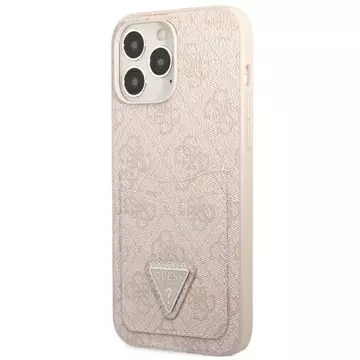 Etui Guess GUHCP13LP4TPP pro iPhone 13 Pro / 13 6,1" pevný obal 4G slot na karty s trojúhelníkem