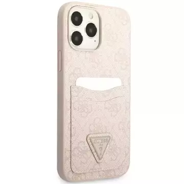 Etui Guess GUHCP13LP4TPP pro iPhone 13 Pro / 13 6,1" pevný obal 4G slot na karty s trojúhelníkem