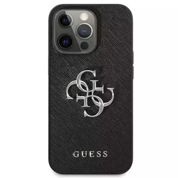 Etui Guess GUHCP13LSA4GSBK na iPhone 13 Pro/13 6,1" pevný obal Saffiano 4G Metal Logo