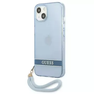 Etui Guess GUHCP13MHTSGSB do Apple iPhone 13 6,1" niebieski/modré pevné pouzdro Translucent Stap