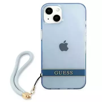 Etui Guess GUHCP13MHTSGSB do Apple iPhone 13 6,1" niebieski/modré pevné pouzdro Translucent Stap