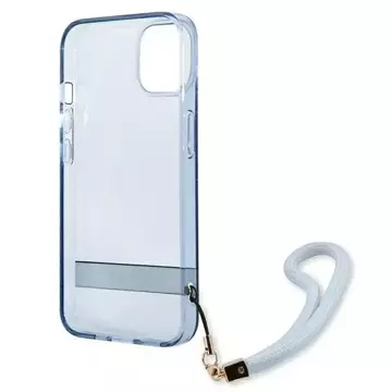 Etui Guess GUHCP13MHTSGSB do Apple iPhone 13 6,1" niebieski/modré pevné pouzdro Translucent Stap