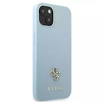 Etui Guess GUHCP13MPS4MB do Apple iPhone 13 6,1" černý/modrý pevný obal Saffiano 4G malé kovové logo