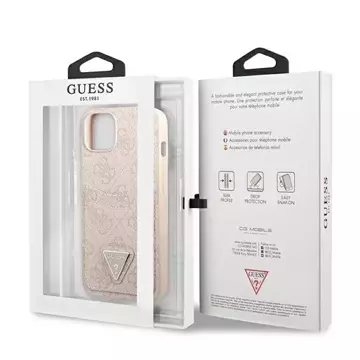 Etui Guess GUHCP13SP4TPP do iPhone 13 mini 5,4" pevný kryt 4G slot pro karty s trojúhelníkem