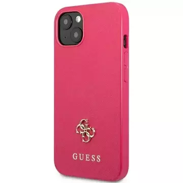 Etui Guess GUHCP13SPS4MF pro iPhone 13 mini 5,4" pevný obal Saffiano 4G malé kovové logo