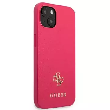 Etui Guess GUHCP13SPS4MF pro iPhone 13 mini 5,4" pevný obal Saffiano 4G malé kovové logo