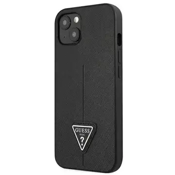 Etui Guess GUHCP13SPSATLK do Apple iPhone 13 Mini 5,4" černý/černý pevný obal SaffianoTriangle Logo